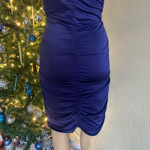 Sexy Royal Blue Ruched Club Dress - Picture 6 of 6